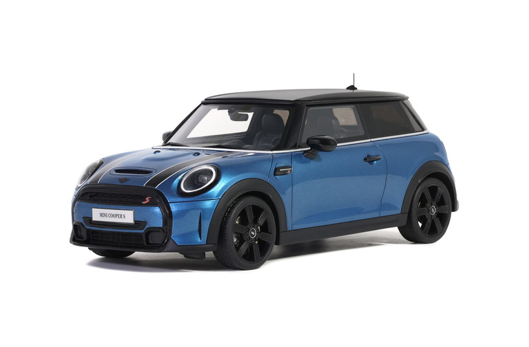 Mini Cooper S Island Blue + White Stripes 2021