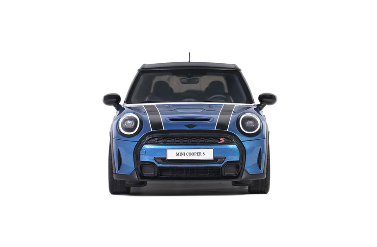 Mini Cooper S Island Blue + White Stripes 2021
